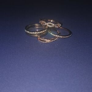 Elegant Silver and Rose Gold Women's Rings